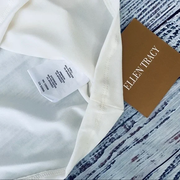 Ellen Tracy 3/4 Sleeve Drape Neck Top Blouse - Picture 3 of 4